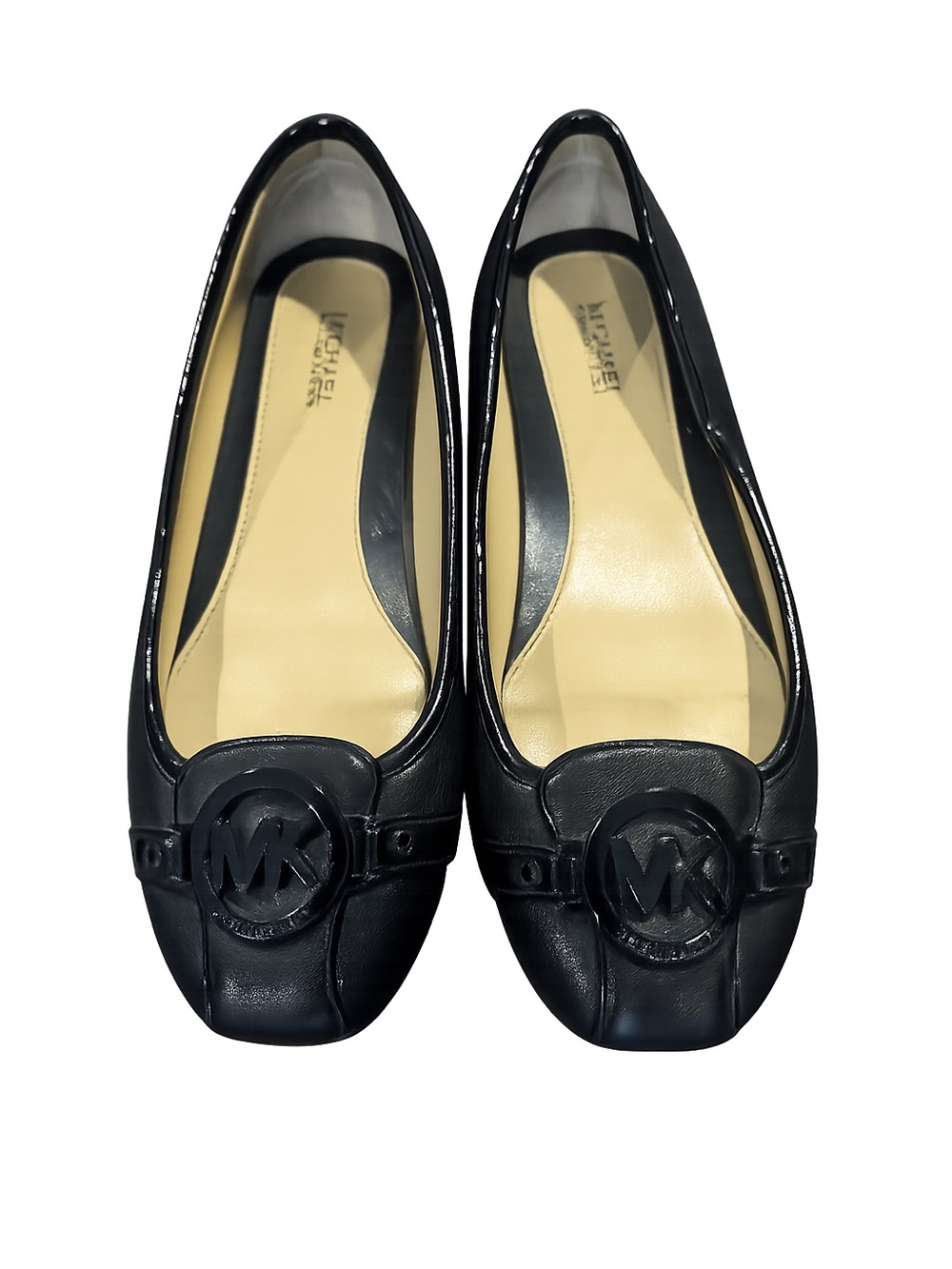 Michael Kors Black Patent Leather MK Logo Ballet Flats